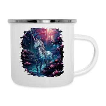 bday funky heart hippy present sayings birthday - Emaille-Tasse - Weiß - Rechts