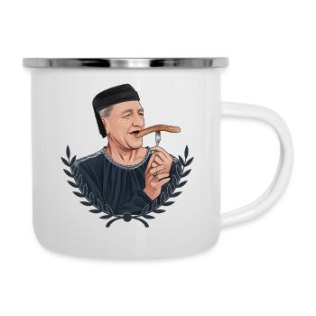 Rieser Grantler // Illustration - Emaille-Tasse - Weiß - Rechts