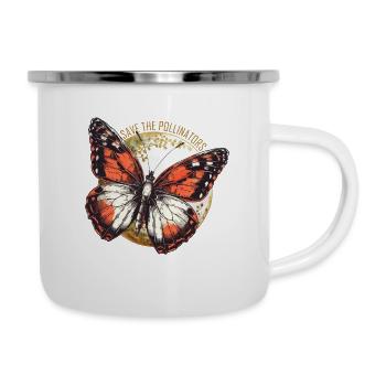 Sauvons les pollinisateurs - Orange Butterfly - Tasse émaillée - blanc - Droite