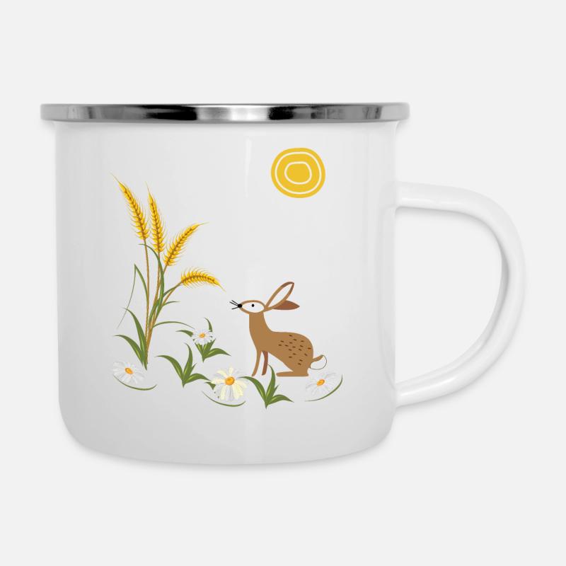 Champ de maïs de lièvre - Tasse émaillée - blanc