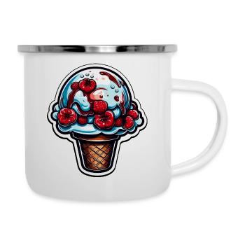 Eiscreme / Sorbet / Gelato / Sommer / Sonne - Emaille-Tasse - Weiß - Rechts
