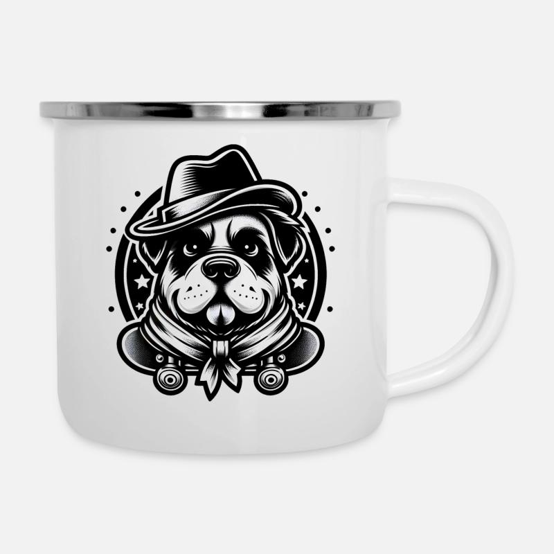 Chien de raie - Tasse émaillée - blanc