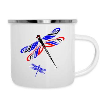 Libelle - Emaille-Tasse - Weiß - Rechts