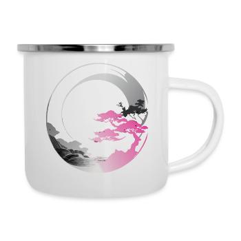 Japan modern enso rose - Camper Mug - white - Right