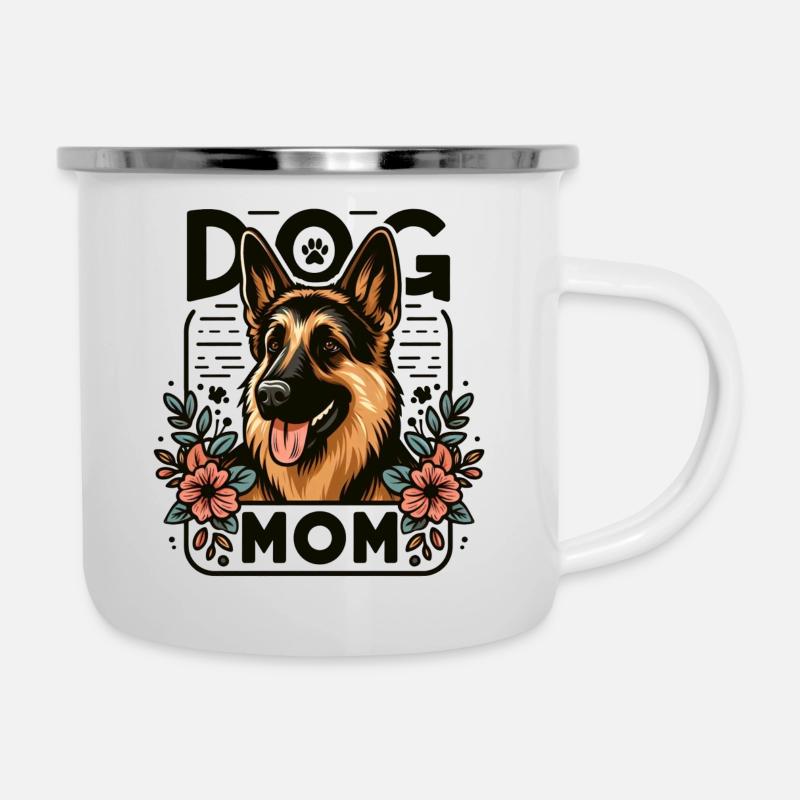 Dog mom with German Shepherd - Camper Mug - white