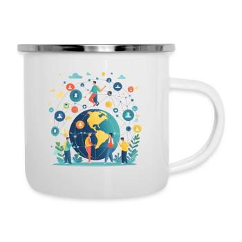 Social Media und Online Netzwerke - Emaille-Tasse - Weiß - Rechts