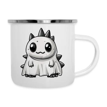 Dinosaur Stegosaurus Halloween Ghost - Camper Mug - white - Right