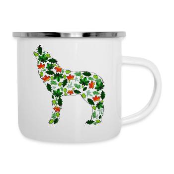 Blattwolf - Emaille-Tasse - Weiß - Rechts