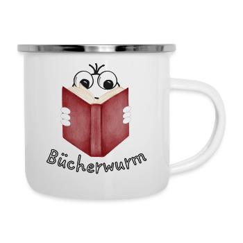 Leseratte - Emaille-Tasse - Weiß - Rechts