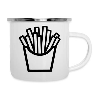Pommes frites - Emaille-Tasse - Weiß - Rechts