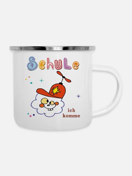 Schule Schulkind - Emaille-Tasse - Weiß