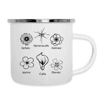 Types de fleurs - Tasse émaillée - blanc - Droite