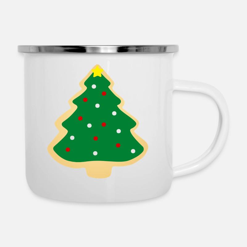 Biscuit sapin de Noël - Tasse émaillée - blanc
