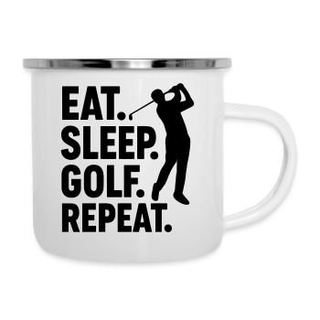Golfer mit Leidenschaft für Golf Golf Sport - Emaille-Tasse - Weiß - Rechts