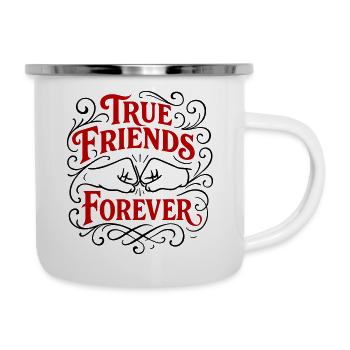 Treue Freunde Für Immer - Emaille-Tasse - Weiß - Rechts