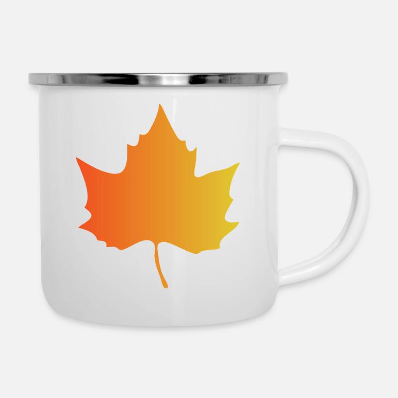 Automne Dégradé Feuille d’érable - Tasse émaillée - blanc