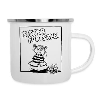 Nervige Schwester Shirt hoodie sister for sale - Emaille-Tasse - Weiß - Rechts