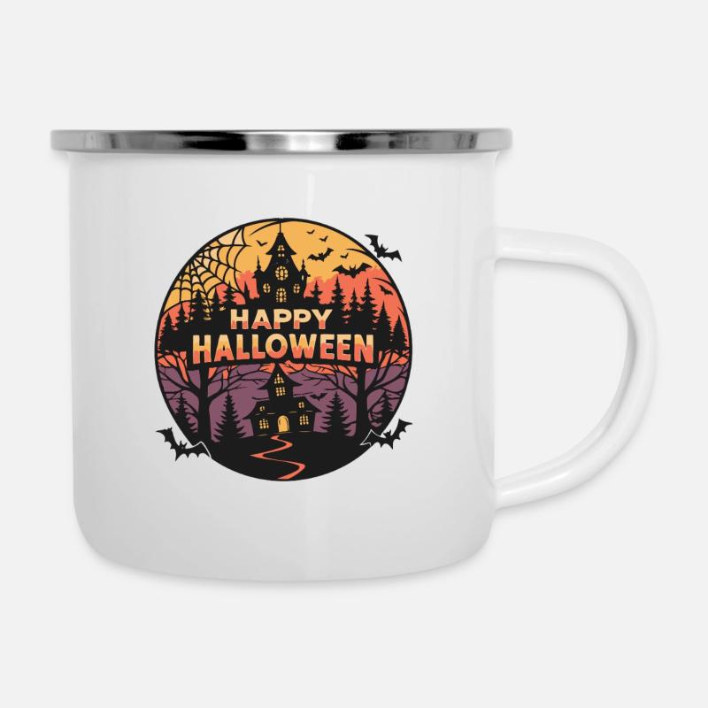 Halloween Ghostly Castle - Camper Mug - white