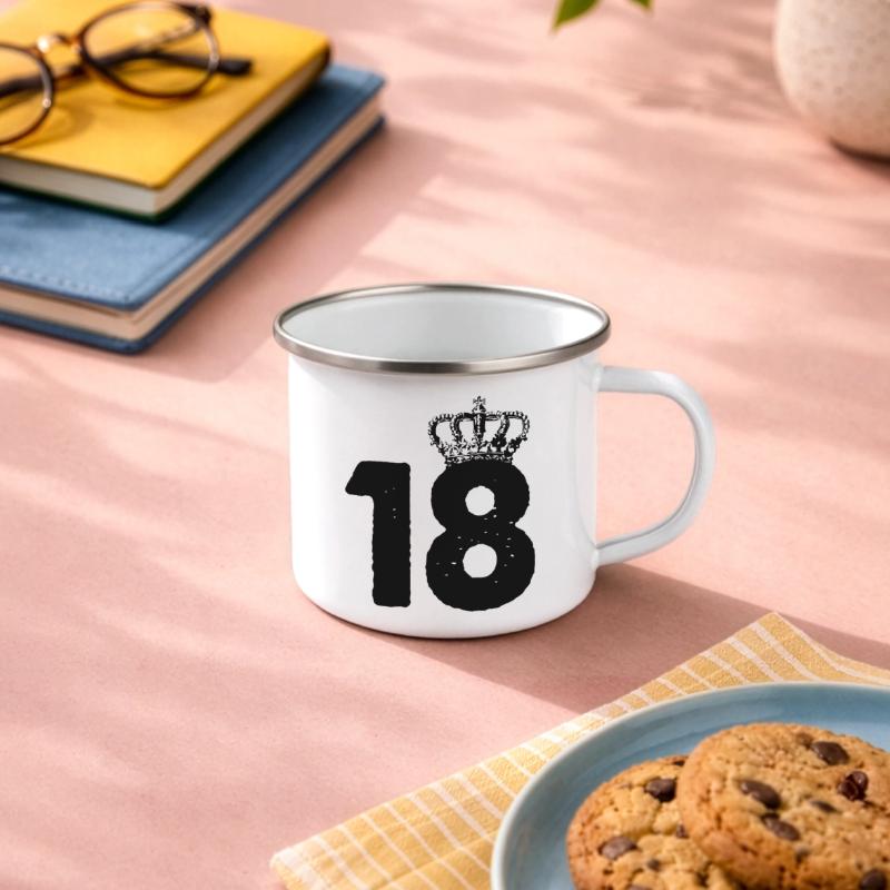 18 Krone Emaille-Tasse