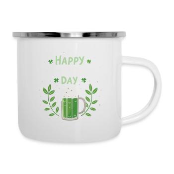 Saint Patrick Bière Verte Joyeuse - Tasse émaillée - blanc - Droite