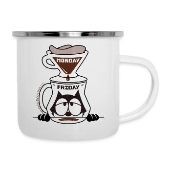 Felix The Cat Design Kaffeefilter Monday Friday - Emaille-Tasse - Weiß - Rechts