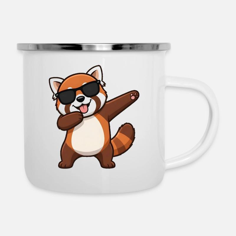 Dabbing Red Panda - Camper Mug - white