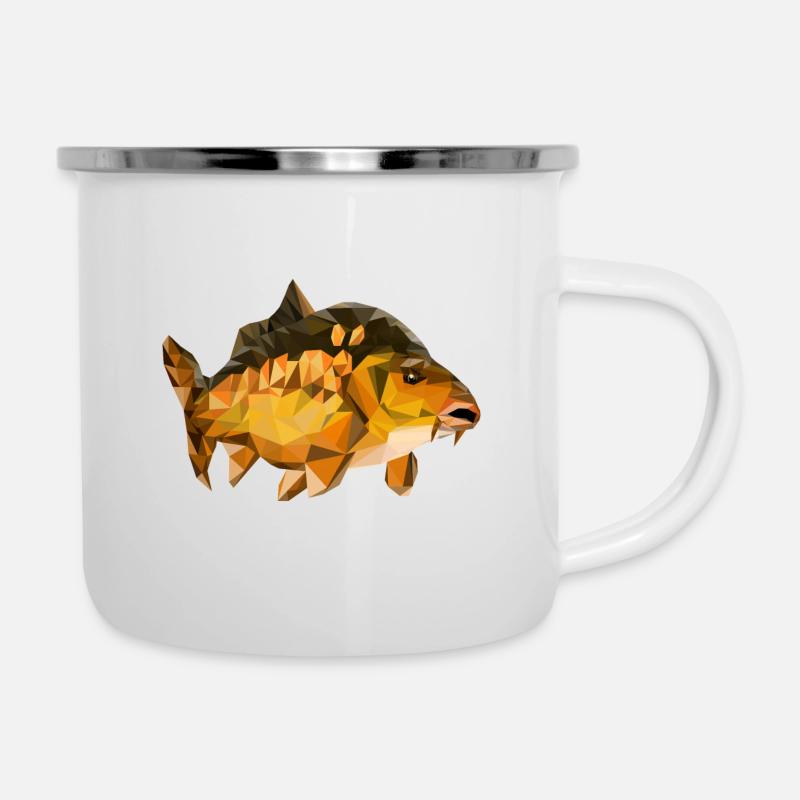 Polygone de carpe - Tasse émaillée - blanc