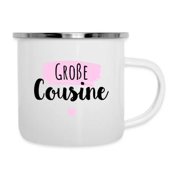Große Cousine 2022 / Big Cousin - Emaille-Tasse - Weiß - Rechts