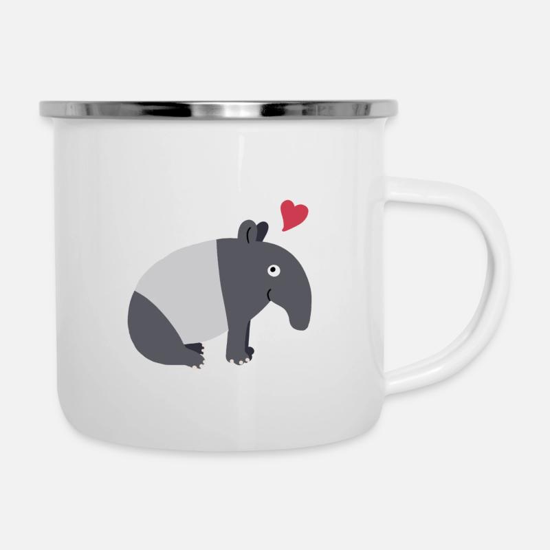 Tapirglück - Emaille-Tasse - Weiß