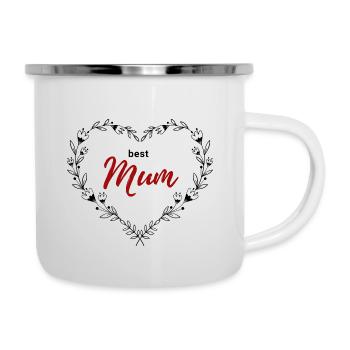 best mum - heart heart flower heart - mother's day mom - Camper Mug - white - Right