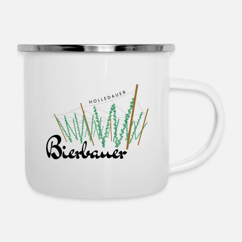 Holledauer Bierbauer - Tasse émaillée - blanc