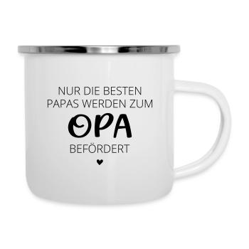 Nur die besten Papas werden zum Opa befördert - Emaille-Tasse - Weiß - Rechts