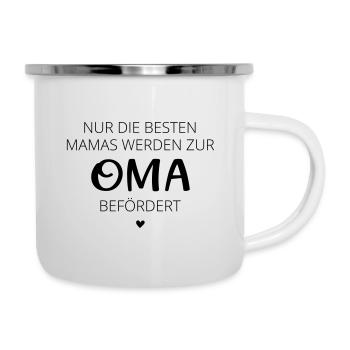 Nur die besten Mamas werden zur Oma befördert - Emaille-Tasse - Weiß - Rechts