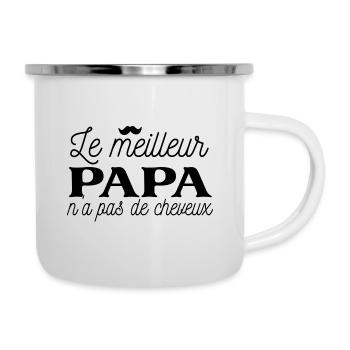 Cheveux Chauve Calvitie humour Papa Père - Tasse émaillée - blanc - Droite