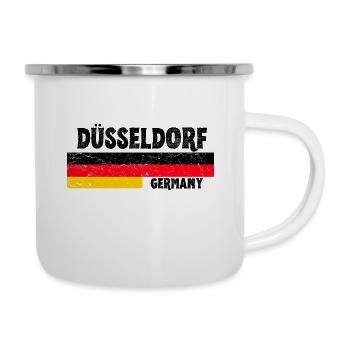 Düsseldorf Deutschland Flagge - Emaille-Tasse - Weiß - Rechts