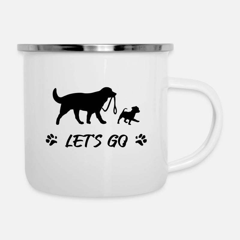 Dogs go for a walk - Camper Mug - white