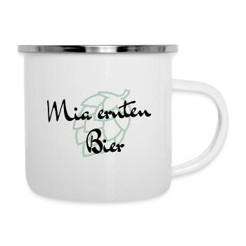 Mia ernten Bier - Emaille-Tasse - Weiß - Rechts