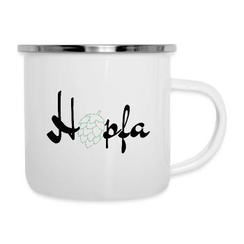 Hopfa - Emaille-Tasse - Weiß - Rechts