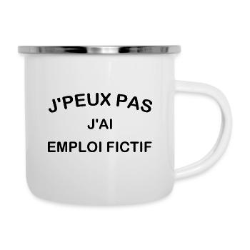 Ich kann nicht, ich habe einen fiktiven Job - Emaille-Tasse - Weiß - Rechts