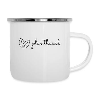 plantbased simple black - Tasse émaillée - blanc - Droite