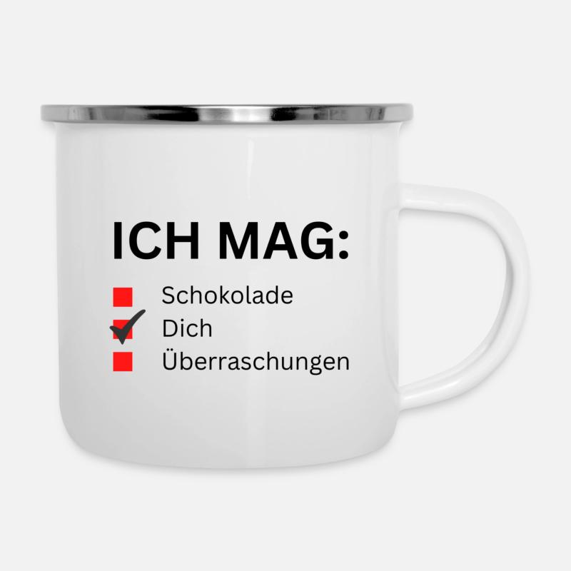 DEZENTER HINWEIS - Emaille-Tasse - Weiß