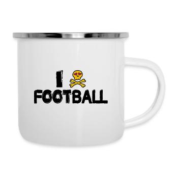 american football tackle linebacker quarterback - Emaille-Tasse - Weiß - Rechts