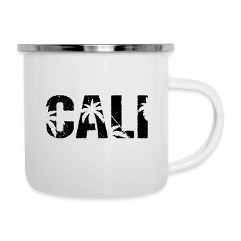 Cali Palmiers Californie - Tasse émaillée - blanc - Droite