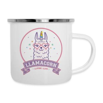 Llamacorn Lama Unicorn Alpaca pink - Camper Mug - white - Right