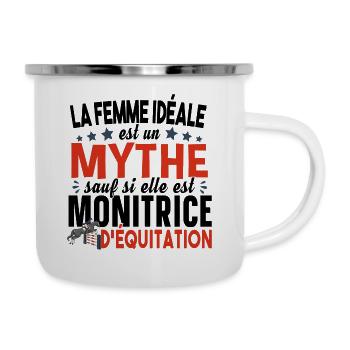 Equitation Cheval Cavalière Sport équestre Humour - Tasse émaillée - blanc - Droite