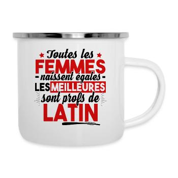 Prof Professeur Latin Métier Citations Noël - Tasse émaillée - blanc - Droite