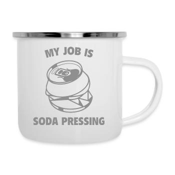 My Job Is Soda Pressing - Camper Mug - white - Right
