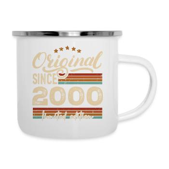 Original 2000 Vintage - 2000 Geburtstagsgeschenk - Emaille-Tasse - Weiß - Rechts