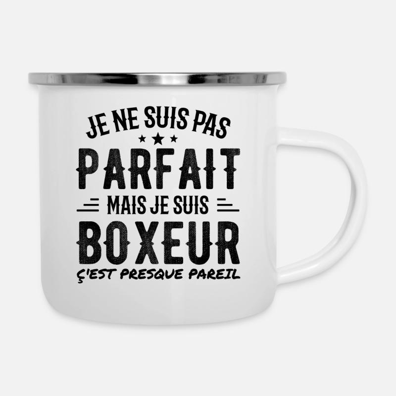 Not perfect but boxer - Camper Mug - white