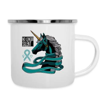No Longer Silent, Unicorn, Sexual Assault Awarenes - Camper Mug - white - Right